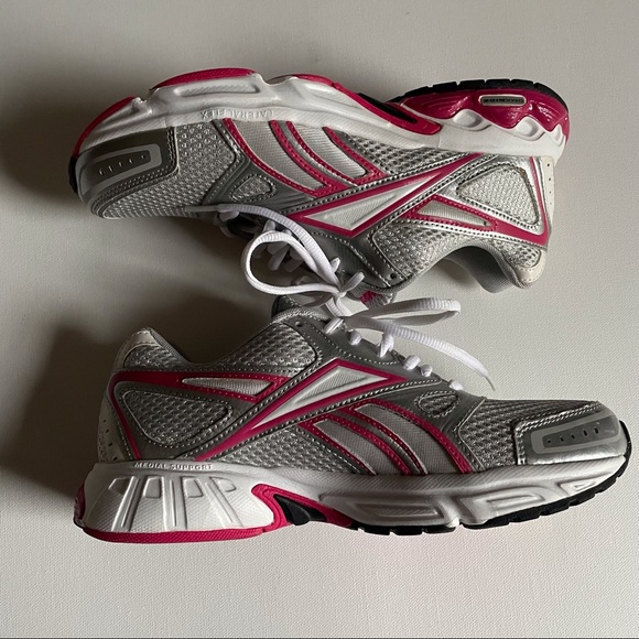 Reebok DMX Ride Running Shoes Lateral Flex Silver Gray Pink 039501 J82773 Sz 8 - Picture 6 of 10